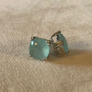 Chalcedony sterling silver studded earrings